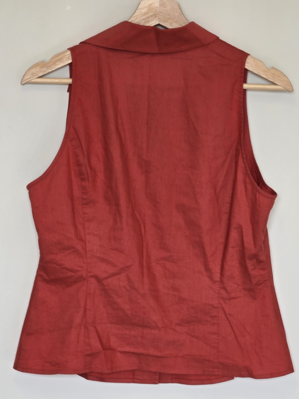 Vintage Valentino Red Button-Front Detail Top 90s 1990 Preppy Minimal - Picture 4 of 9